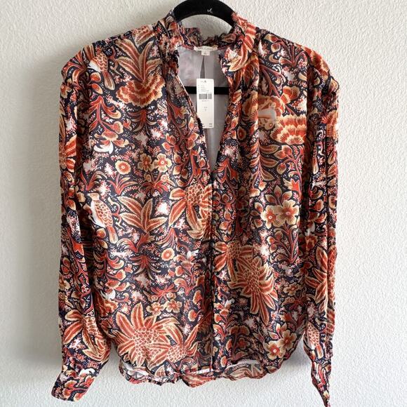 PILCRO ANTHROPOLOGIE New Tavi Floral Small Long Sleeve Blouse - Picture 2 of 11
